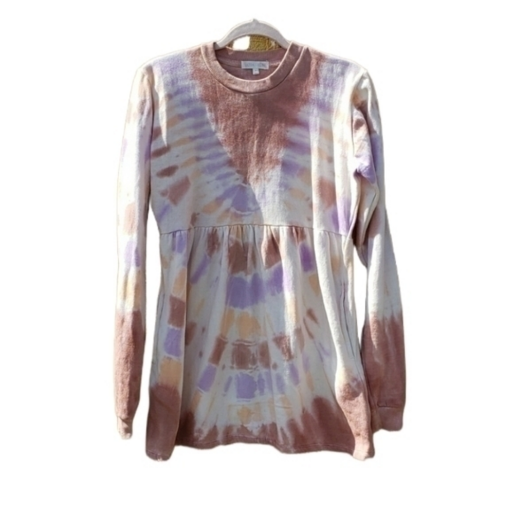 Ultra Flirt Tiedye Long Sleeve Pockets Sweater Mini Dress Size Small